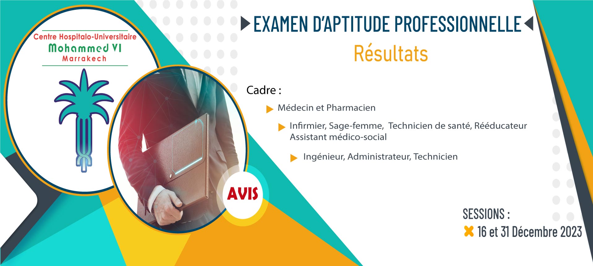 Résultats des examens d'aptitude professionnelle - Session: 16 et 31 Décembre 2023