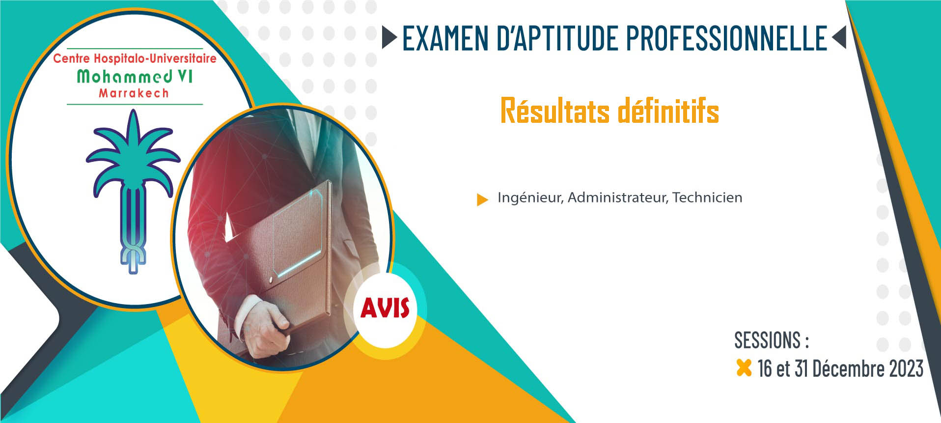 Résultats définitifs des examens d'aptitude professionnelle - Session: 16 et 31 Décembre 2023