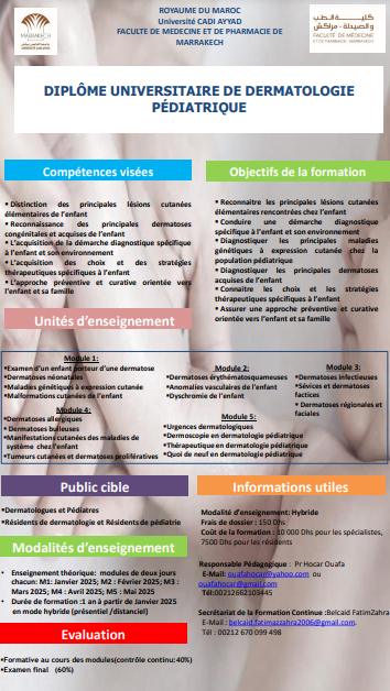 diplome universitaire dermatologie pediatrique 01