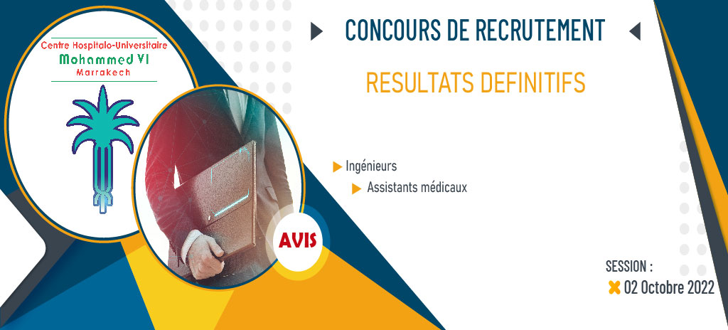 Résultat définitif du concours de recrutement des Assistants Médicaux et des ingénieurs