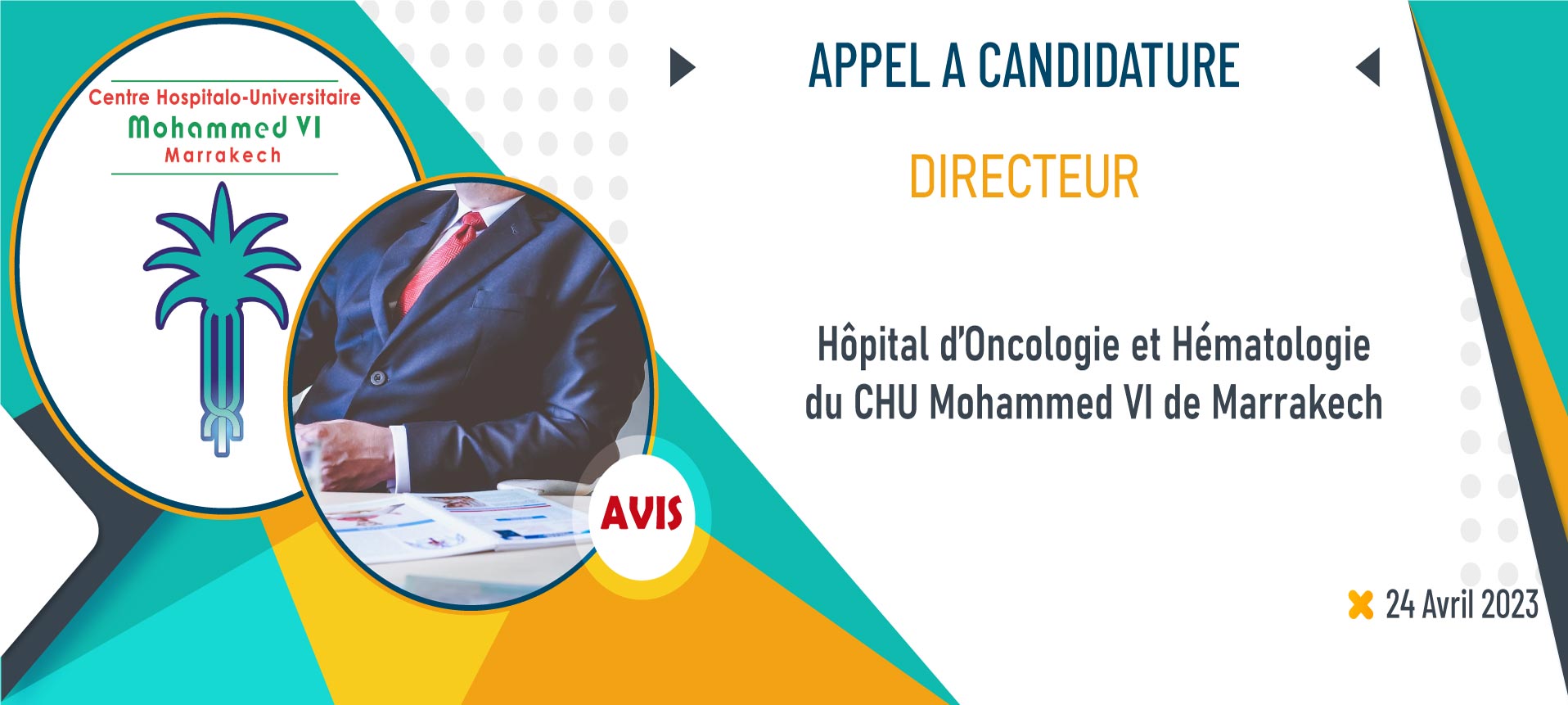 Appel à candidature pour occuper le poste de directeur de l'Hôpital d'Oncologie et Hématologie - 24 Avril 2023