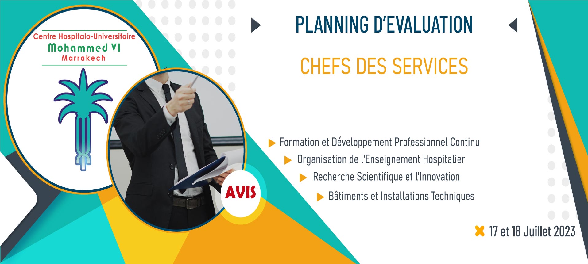 Planning d'évaluation des candidats postulants pour les postes des chefs des services à la Direction Générale - 17 et 18 Juillet 2023