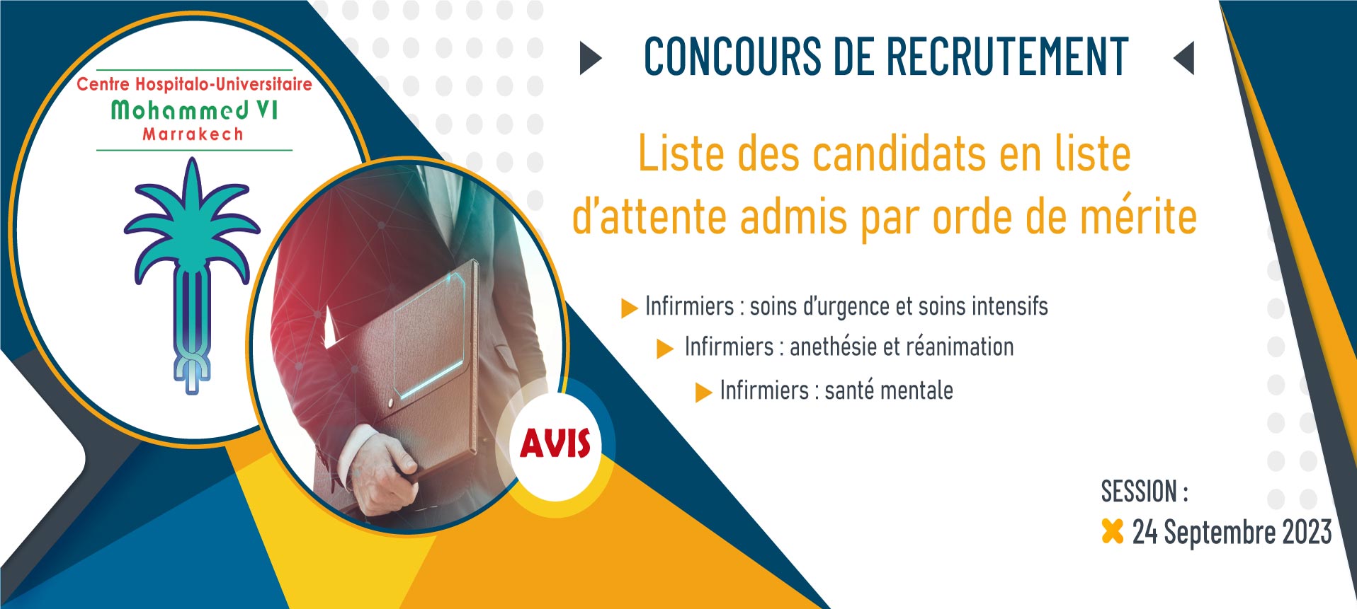 Listes des infirmiers en listes d'attente admis par ordre de mérite - Avis N°3