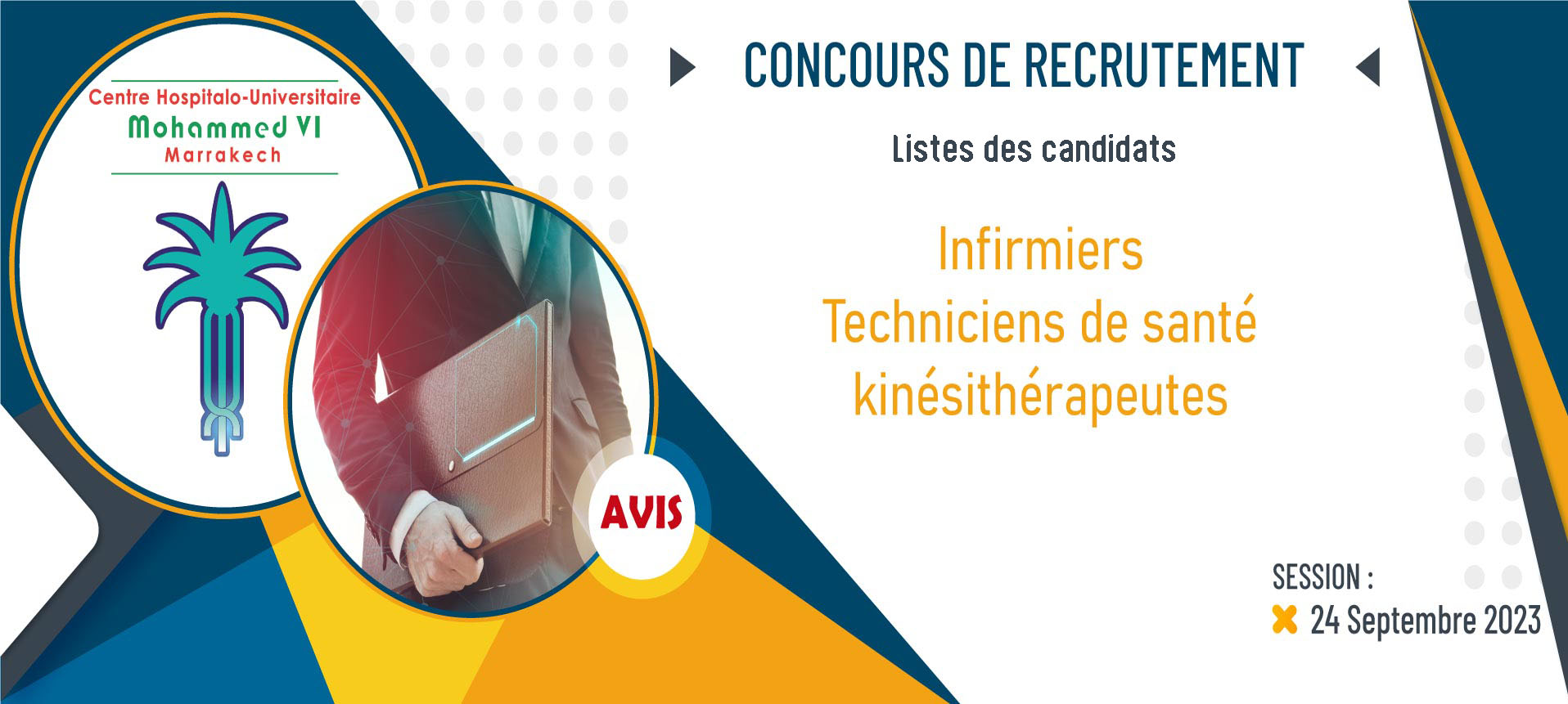 Listes des candidats retenus pour passer le concours de recrutement - Session 24/09/2023