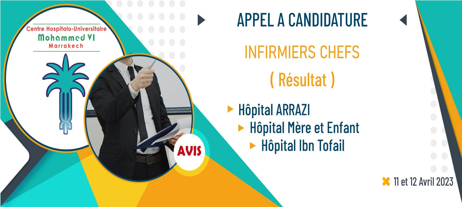 Résultat de l'appel à candidature pour les postes des infirmiers chefs - HAR - HME - HIT
