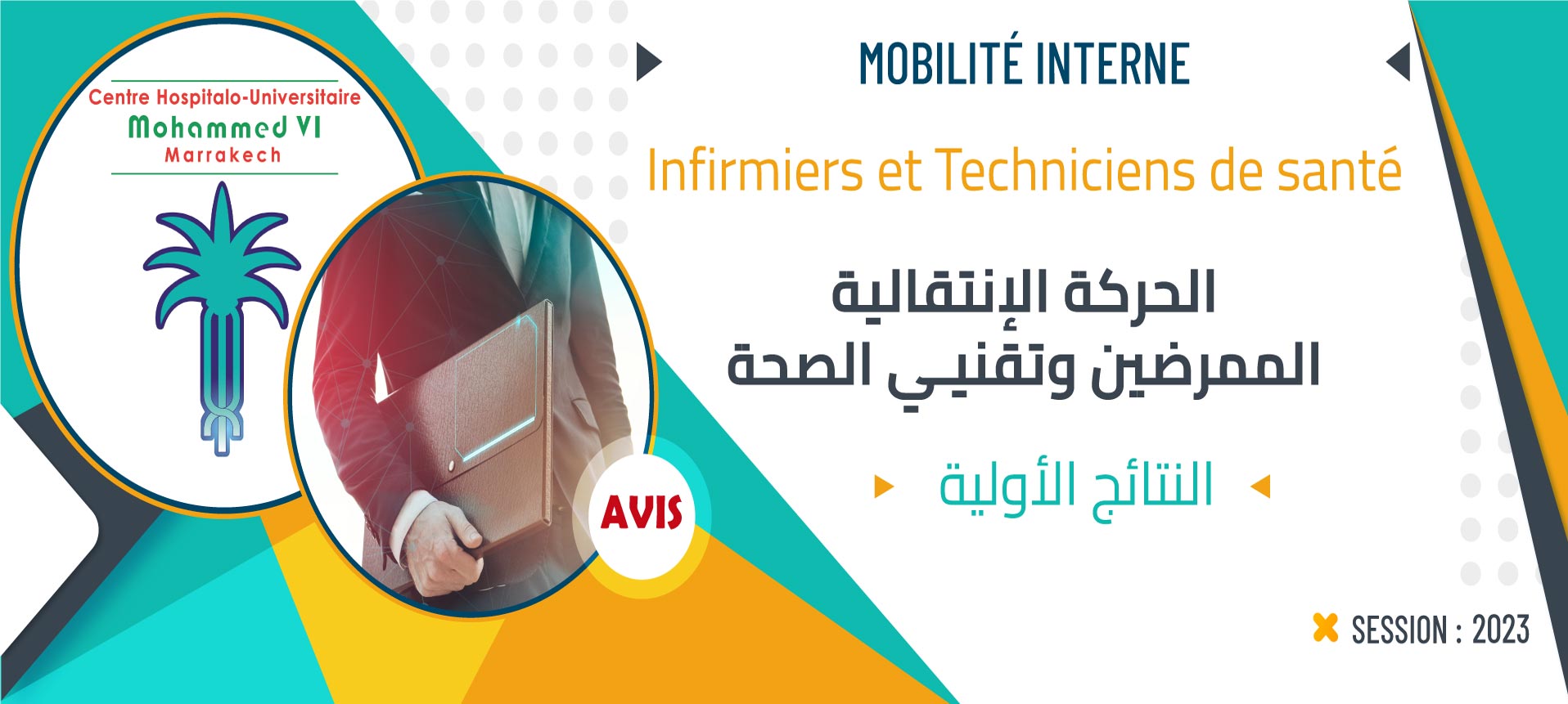 النتائج الأولية للحركة الإنتقالية الخاصة بفئة الممرضين وتقنيي الصحة بالمركز الإستشفائي الجامعي بمراكش برسم سنة 2023