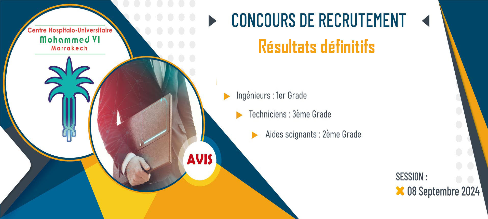 Résultat définitif du concours de recrutement - Session 08 Septembre 2024 
