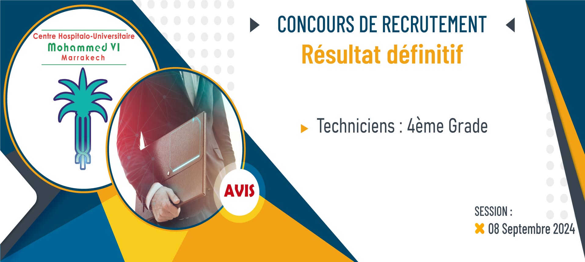 Résultat définitif du concours de recrutement des techniciens 4ème grade - Comptabilité - Session 08 Septembre 2024