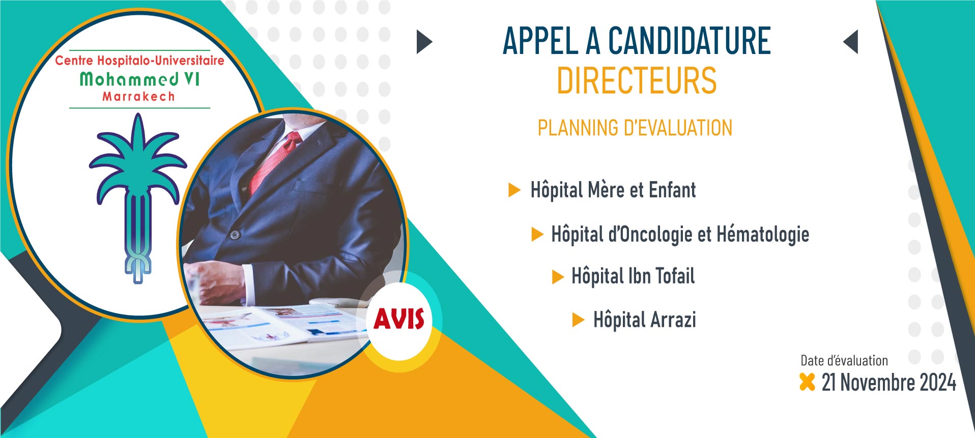 Planning d'évaluation des candidatures pour occuper les postes des directeurs de l'HME, HOH, HIT et HAR