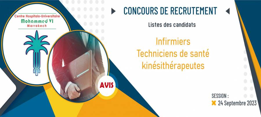 Listes des candidats retenus pour passer le concours de recrutement - Session 24/09/2023